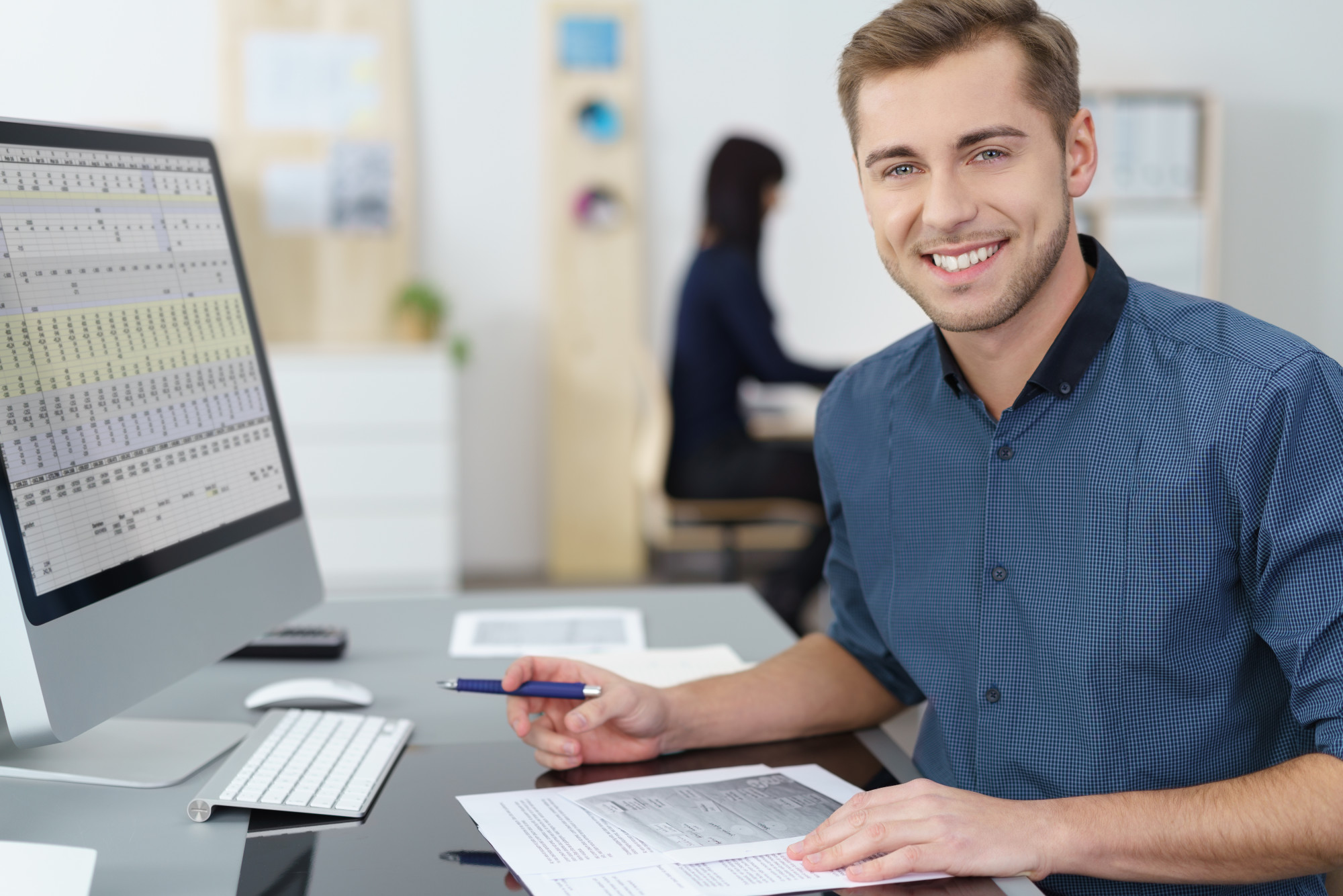 Person Using Technology at Work